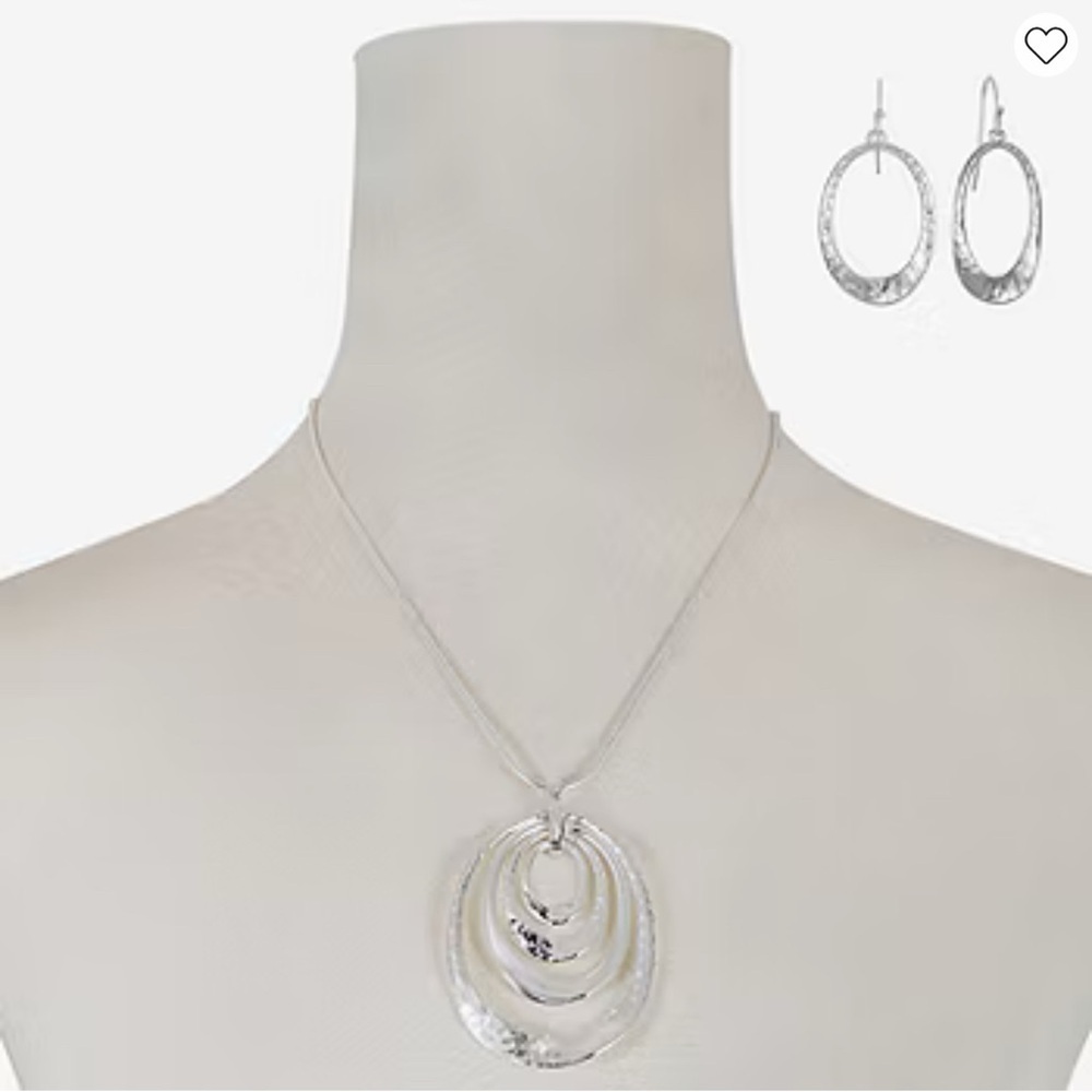 Liz Claiborne Pendant Necklace And Drop Earring Womens Oval 2-pc. Jewelry Set